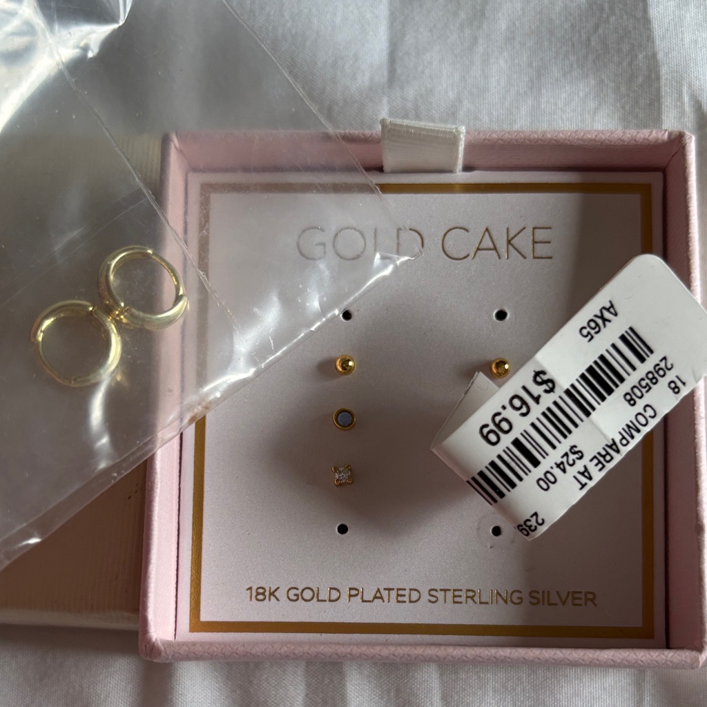 Gold Cake 18k Gold Plated Earrings Set